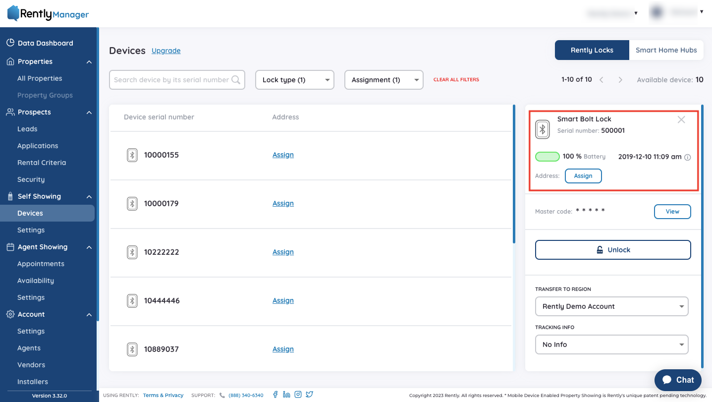 Manage Your Smart Bolt Lock in the Rently Tour Manager Portal